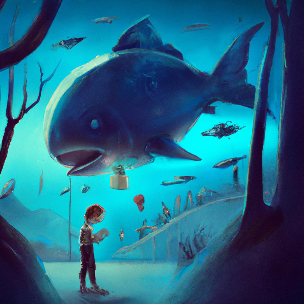Imagem de capa do post "Peixe Mordendo: Descubra o Significado de Sonhar Com isso!" com um desenho digital