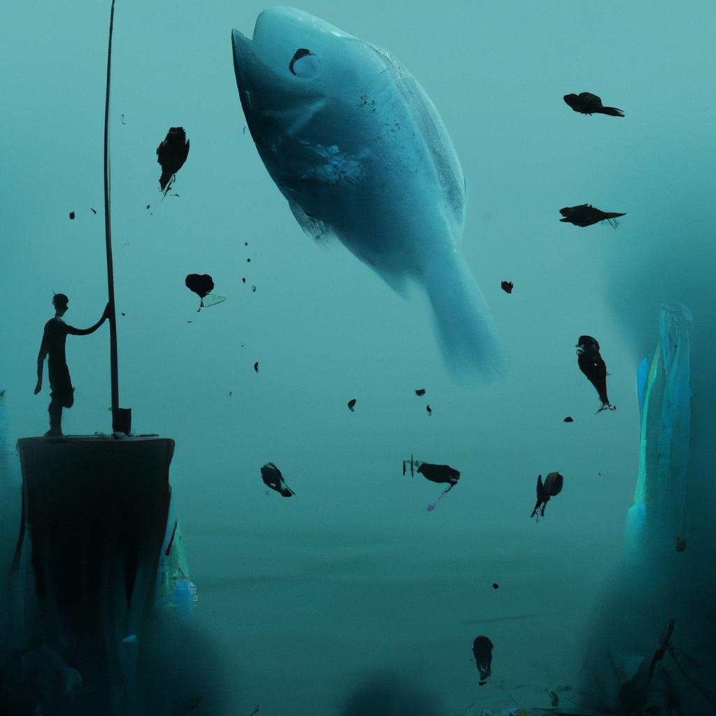 Imagem de capa do post "Descubra o Significado de Sonhar com Peixe na Malhadeira!" com um desenho digital