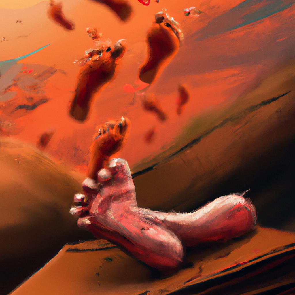 Imagem de capa do post "Descubra o Significado dos Sonhos: Sonhar com Pés Descalços" com um desenho digital