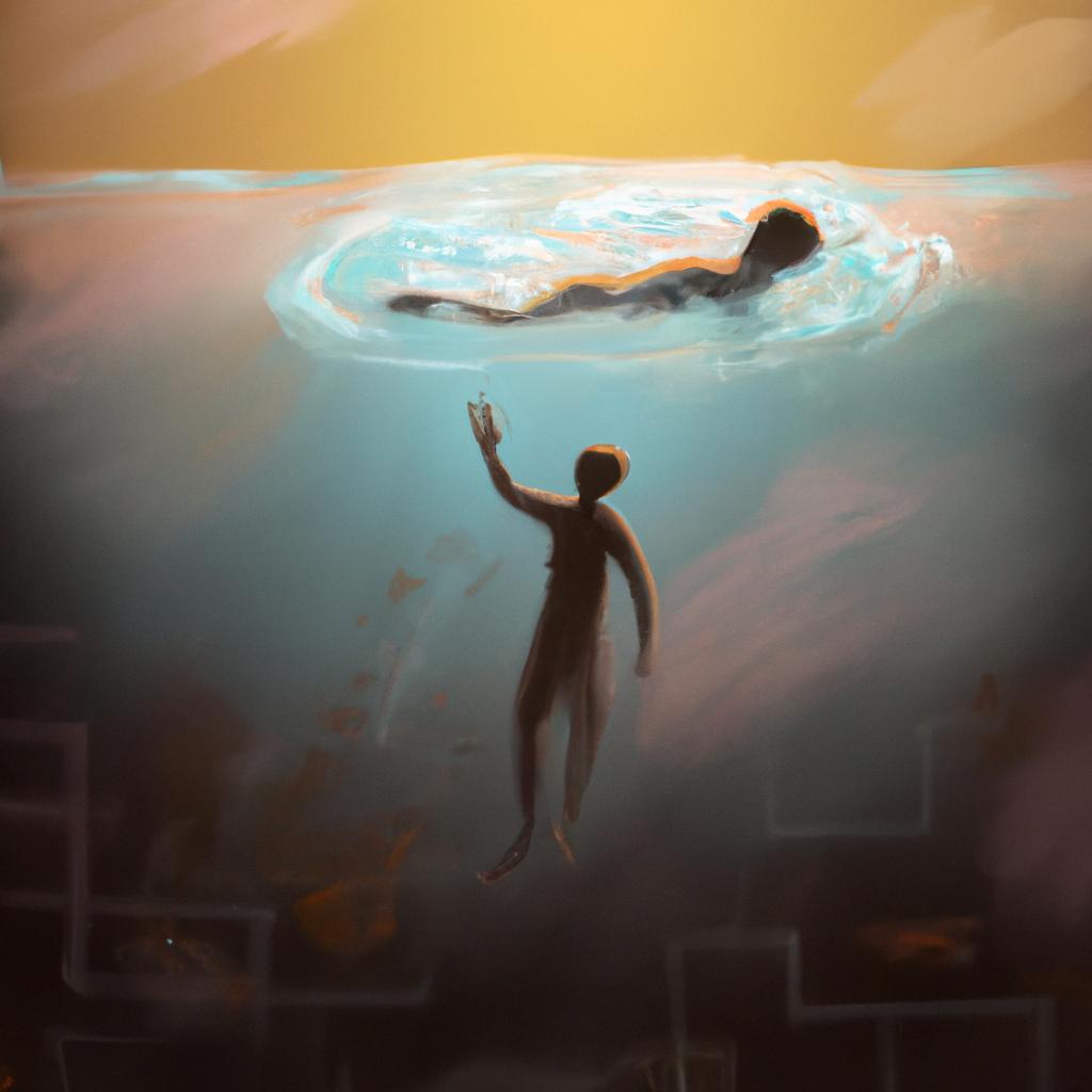 Imagem de capa do post "Sonhar com Pessoa Afogando: Entenda o Significado dos Seus Sonhos!" com um desenho digital