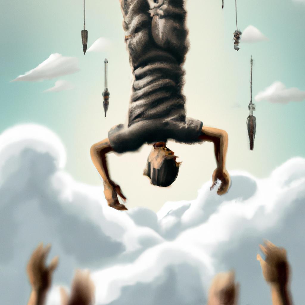 Imagem de capa do post "Descubra o Significado de Sonhar com Pessoas Caindo do Céu!" com um desenho digital