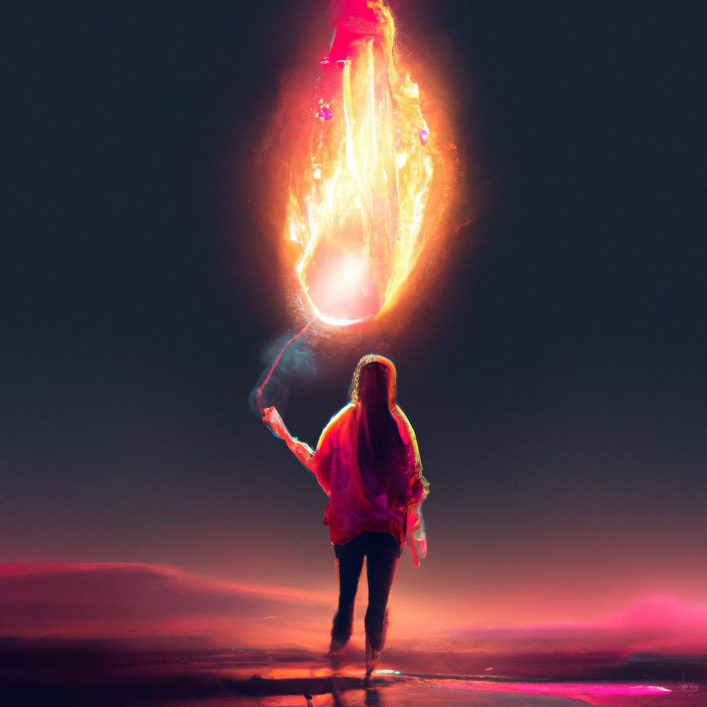 Imagem de capa do post "Pegando Fogo nos Sonhos: Descubra o Significado!" com um desenho digital
