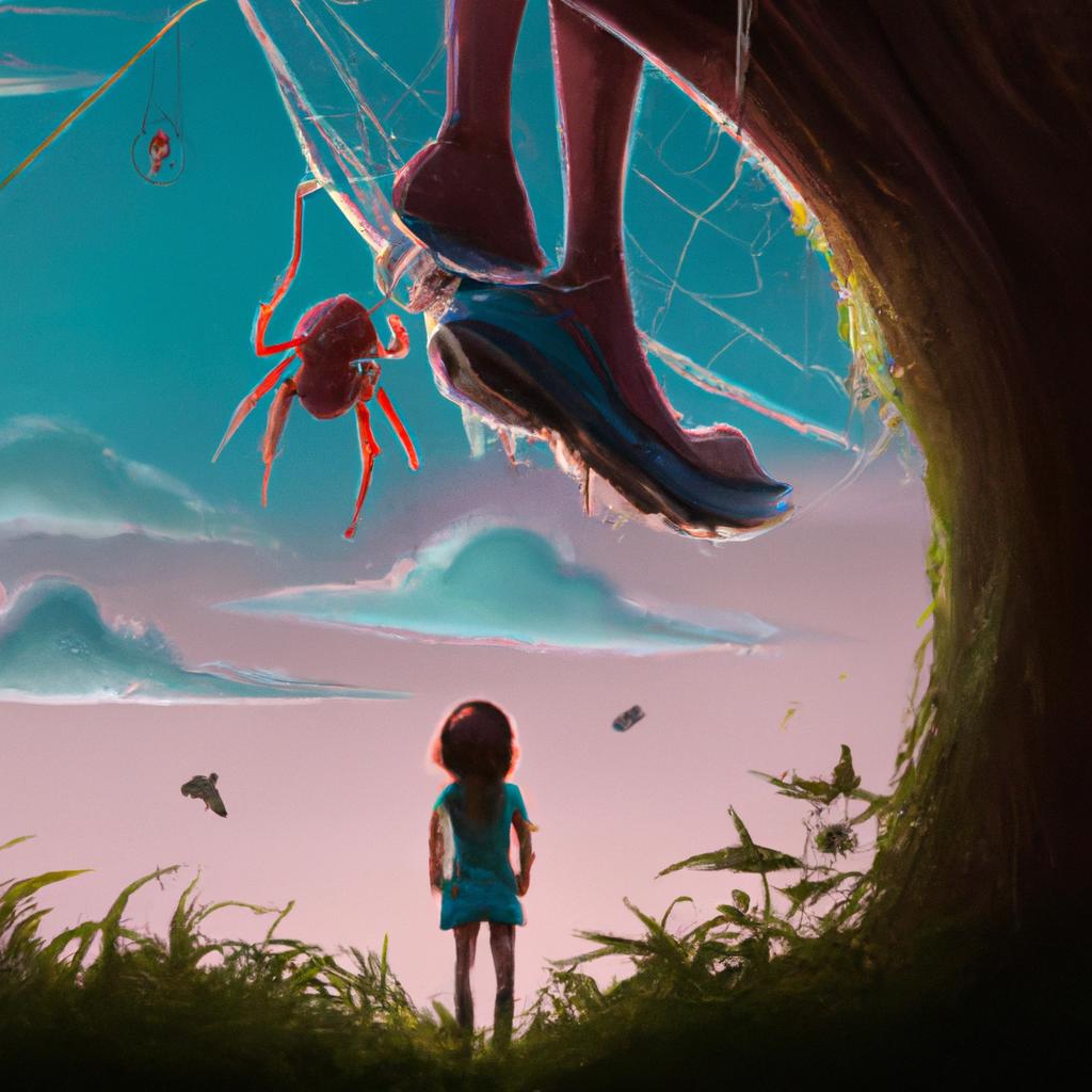 Imagem de capa do post "Descubra o que Significa Sonhar com Picada de Aranha no Pé!" com um desenho digital