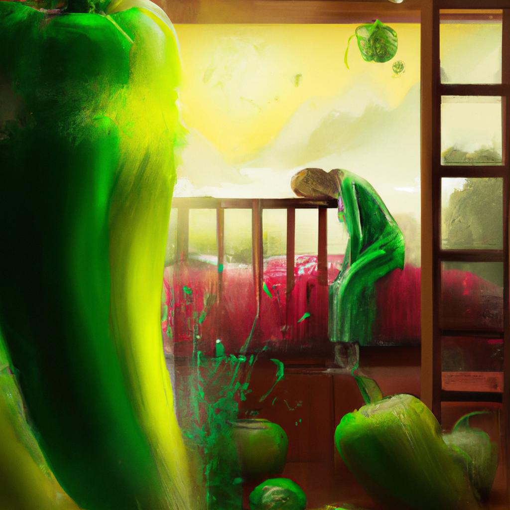 Imagem de capa do post "Descubra o Significado de Sonhar com Pimentão Verde!" com um desenho digital
