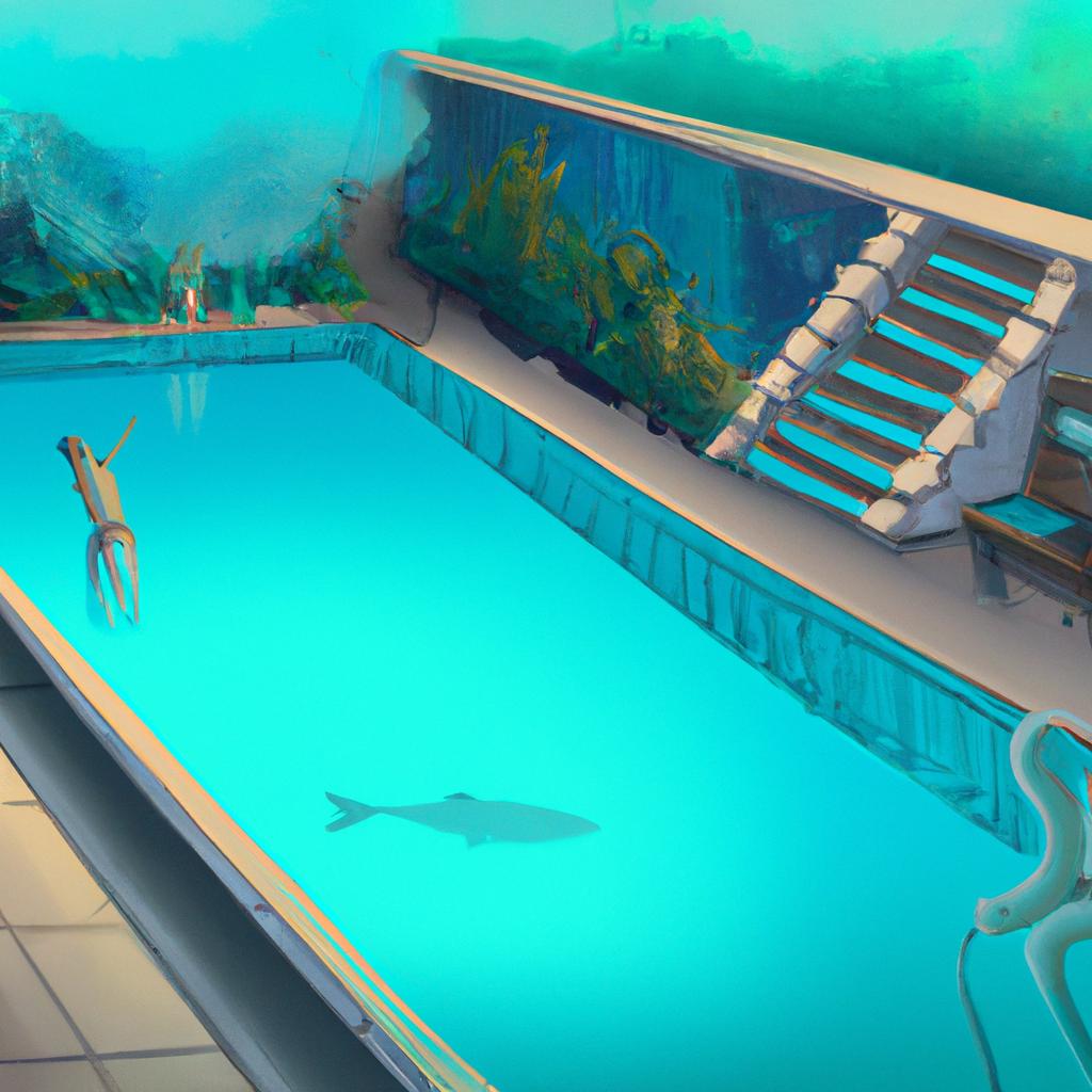 Imagem de capa do post "Sonhar com Piscina Azul e Limpa: Descubra o Significado!" com um desenho digital