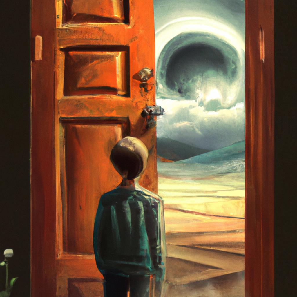 Imagem de capa do post "Descubra o que Sonhar com Porta Aberta Significa!" com um desenho digital
