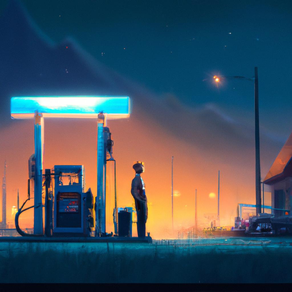 Imagem de capa do post "Descubra o Significado de Sonhar com Posto de Gasolina!" com um desenho digital