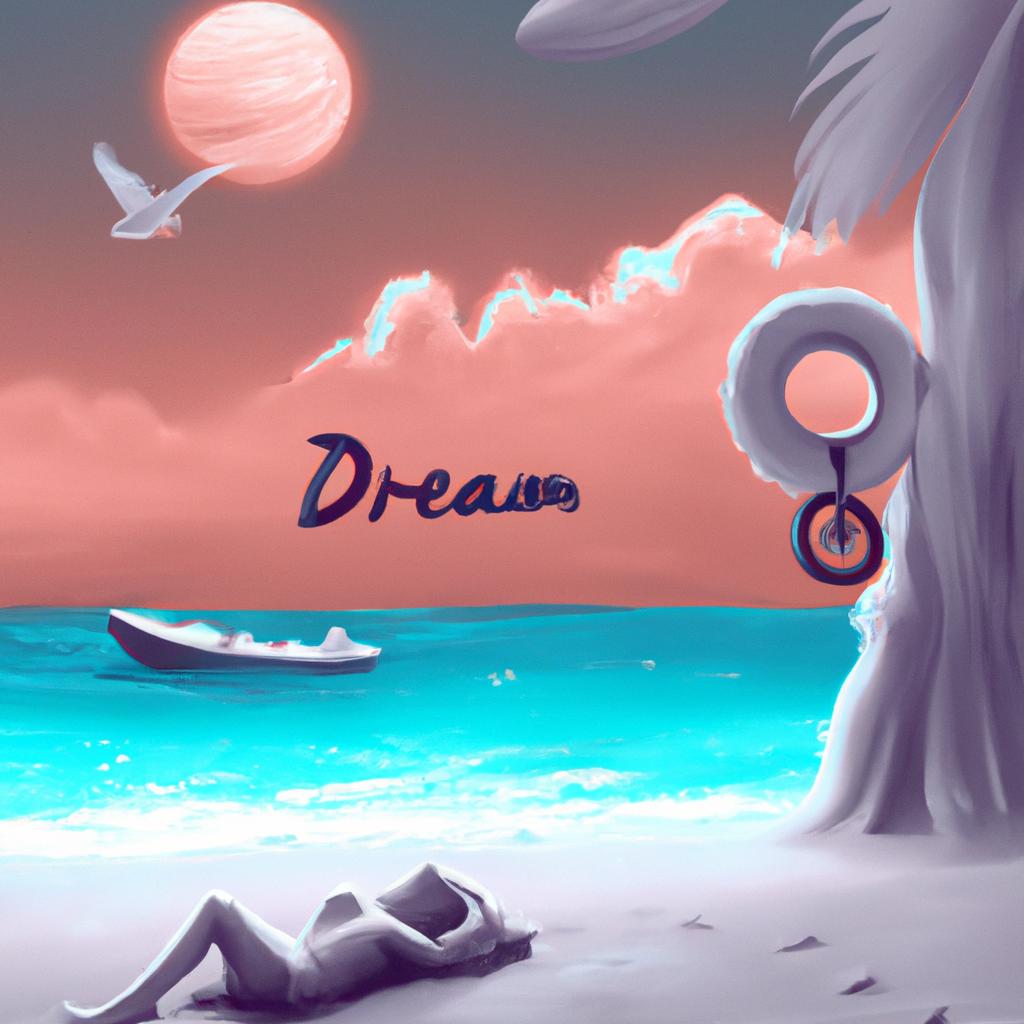 Imagem de capa do post "Sonhar com Praia: Descubra o Que Significa!" com um desenho digital