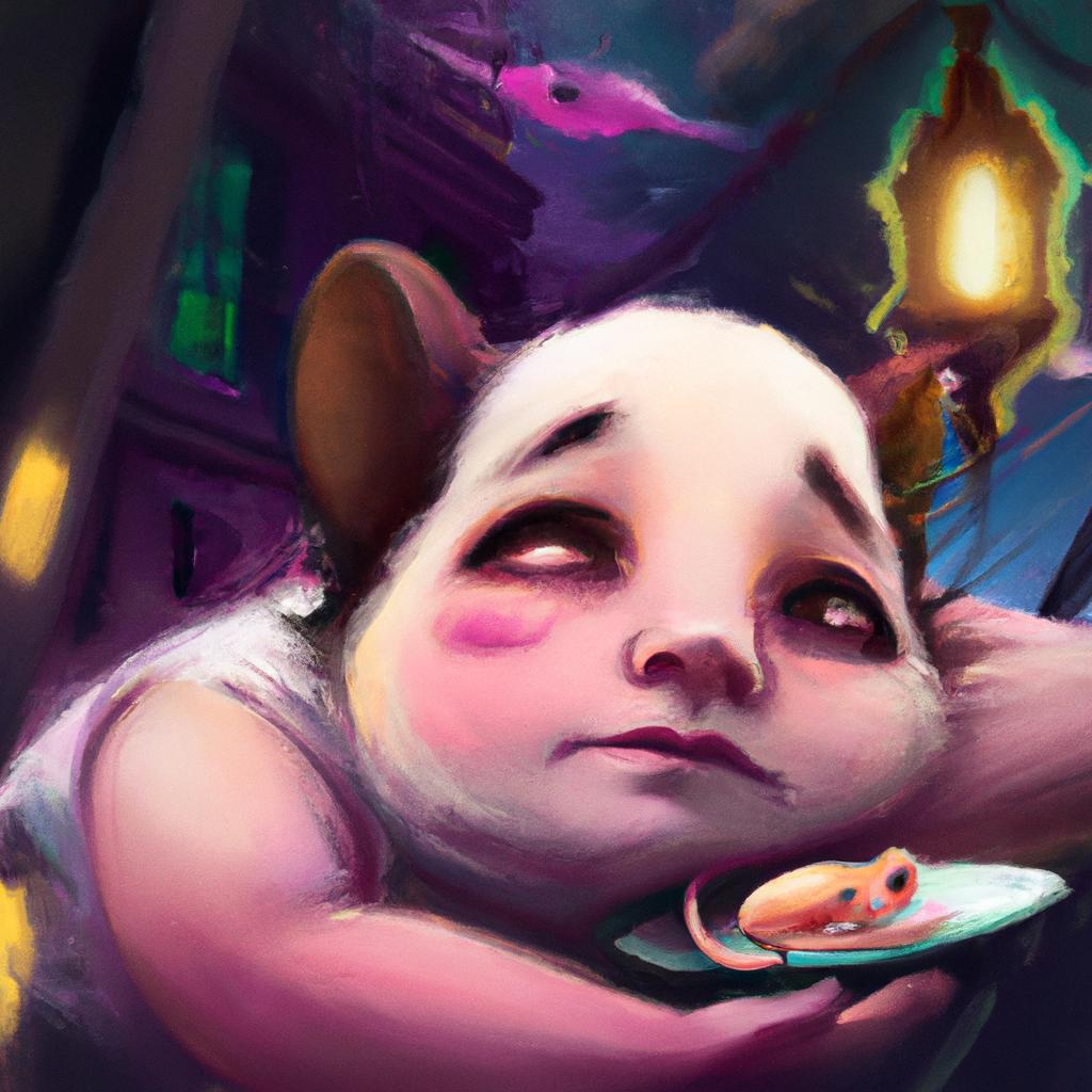 Imagem de capa do post "Descubra o Significado Quando Você Sonhar com Rato Comendo!" com um desenho digital
