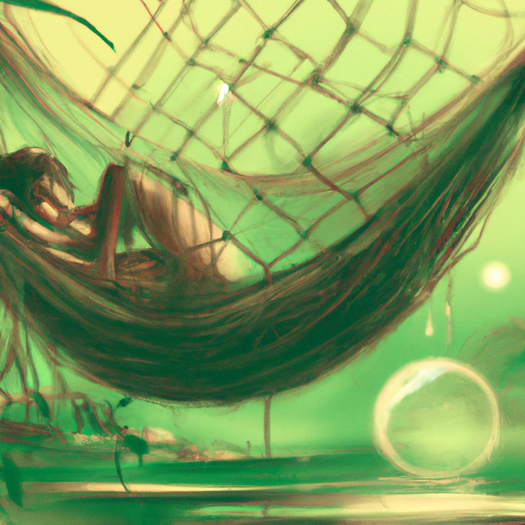 Imagem de capa do post "Descubra o Significado de Sonhar com Rede de Dormir!" com um desenho digital