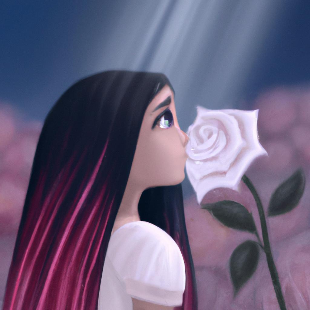 Imagem de capa do post "Sonhando com a Rosa Branca: Descubra seu Significado!" com um desenho digital