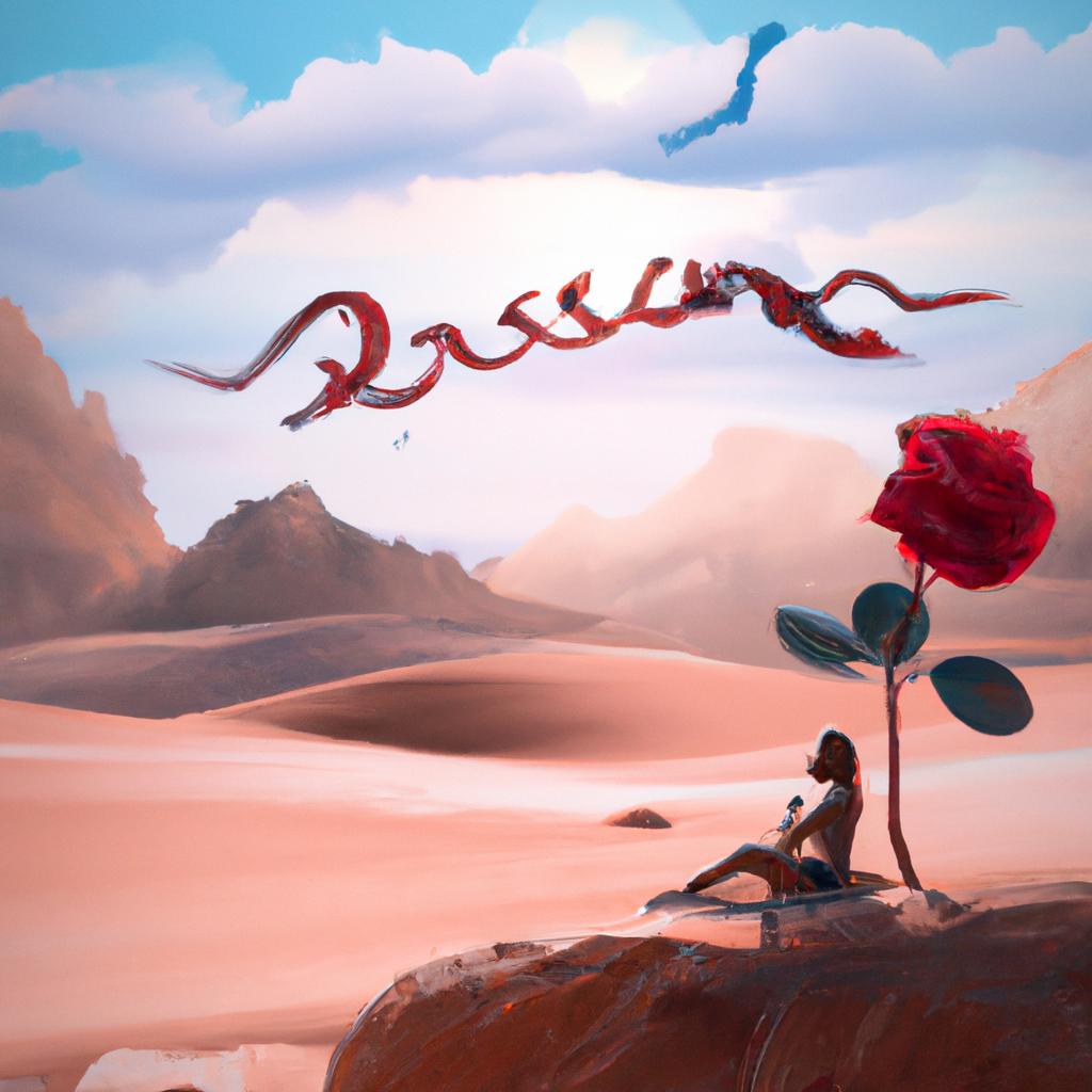 Imagem de capa do post "Sonhar com Rosa do Deserto: Descubra o Significado Poderoso!" com um desenho digital