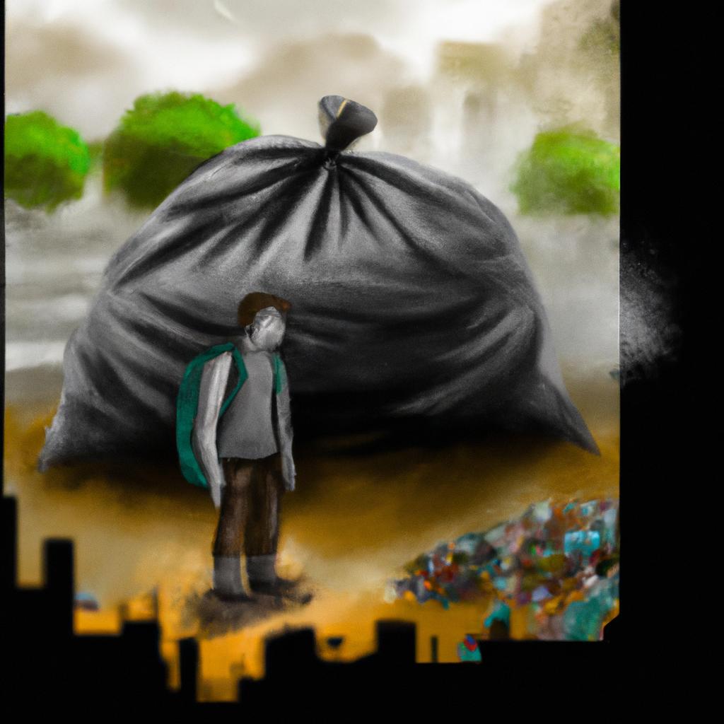 Imagem de capa do post "Sonhar com Saco de Lixo Preto: O Que Significa?" com um desenho digital