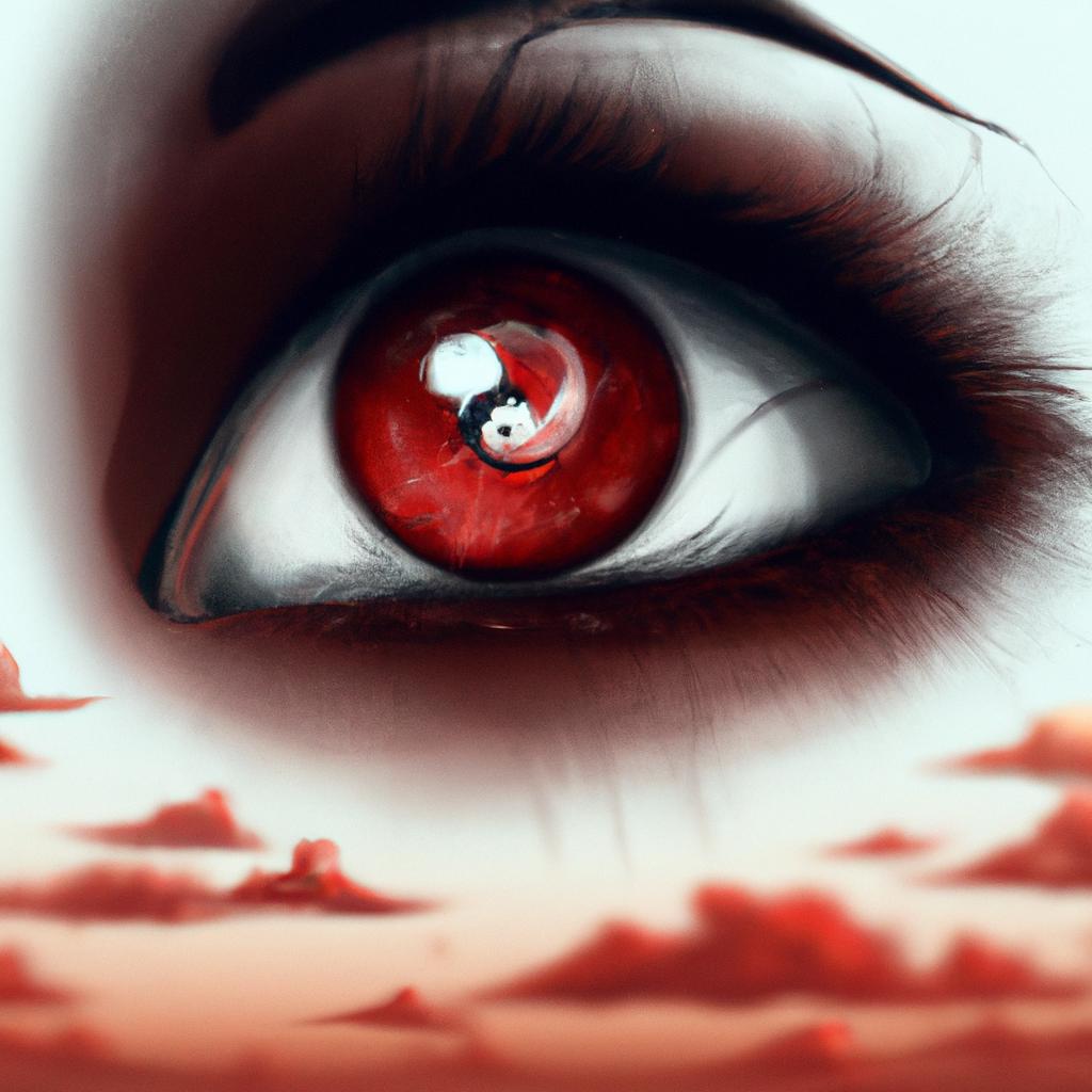 Imagem de capa do post "Sonhar com Sangue nos Olhos: Descubra o Significado!" com um desenho digital