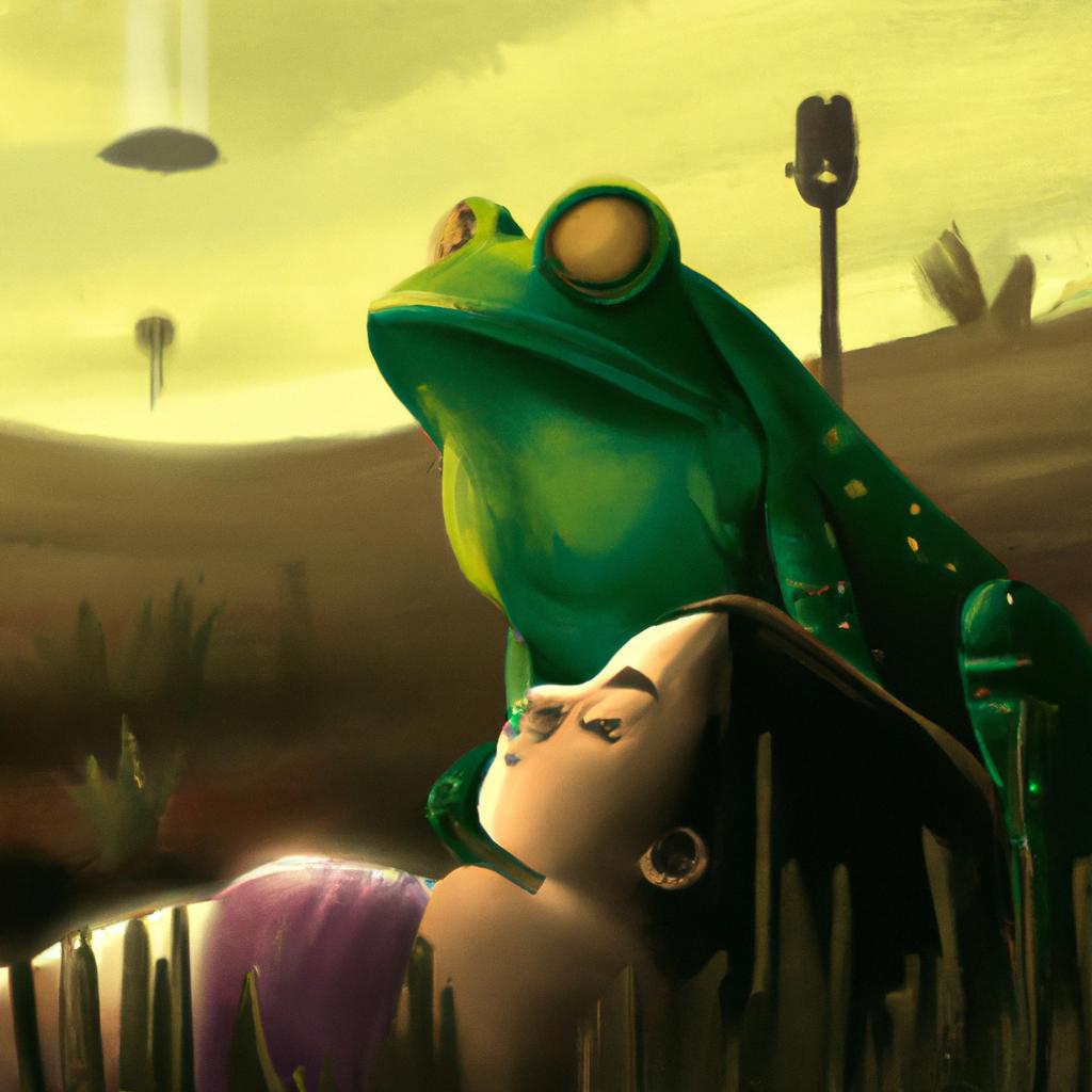 Imagem de capa do post "Descubra o Significado de Sonhar com Sapo Verde Grande!" com um desenho digital