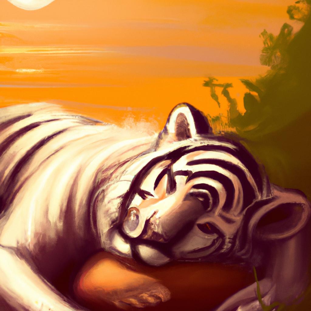 Imagem de capa do post "Descubra o Significado de Sonhar com Tigre Branco!" com um desenho digital