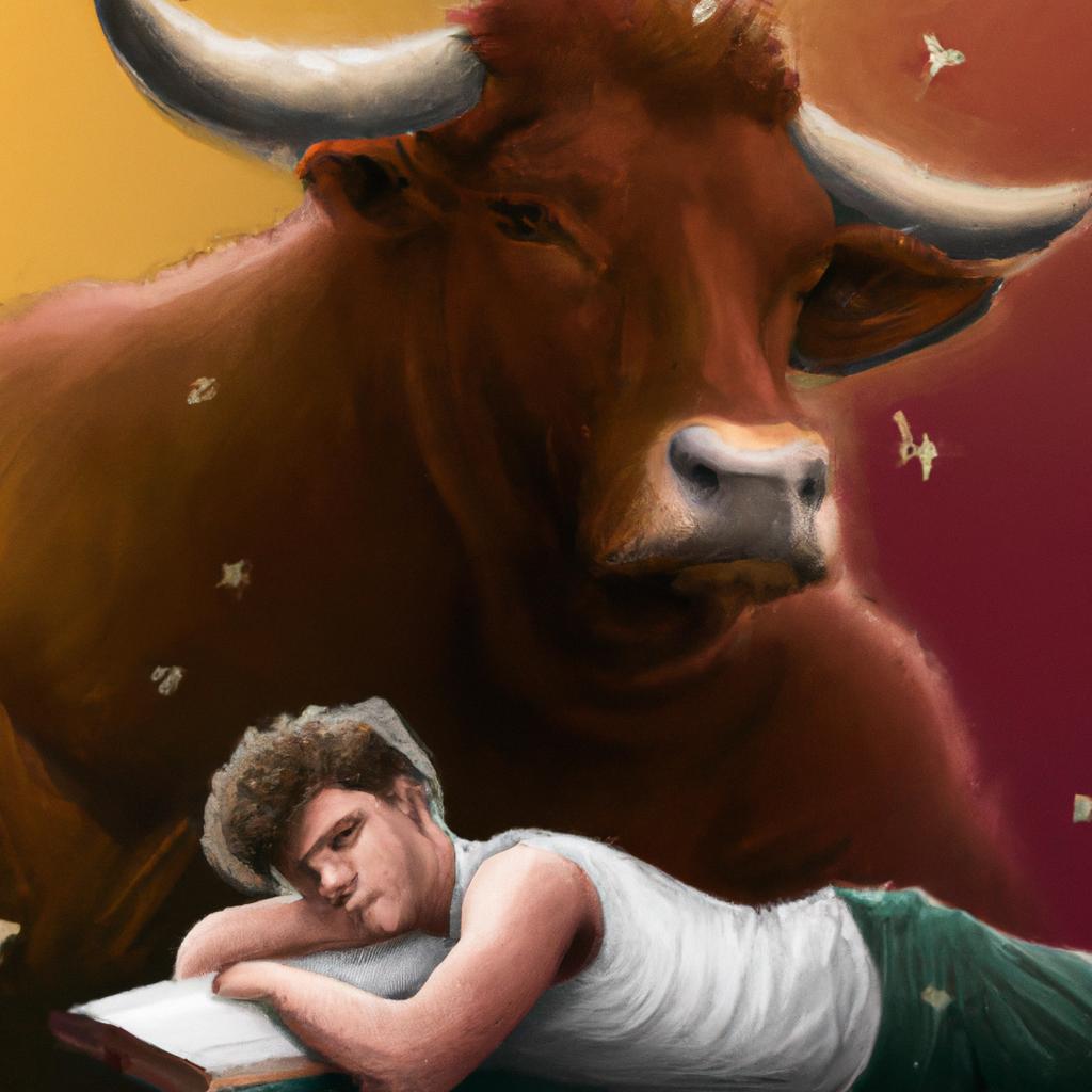 Imagem de capa do post "Descubra o que Significa Sonhar com Touro: Livro dos Sonhos" com um desenho digital