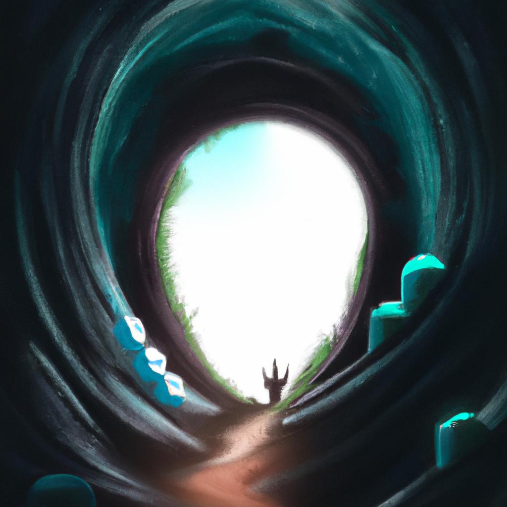 Imagem de capa do post "Descubra o que Significa Sonhar com Túnel Escuro!" com um desenho digital