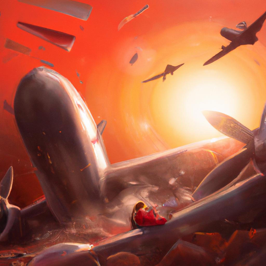 Imagem de capa do post "Sonhar com Avião Caindo: Significado e Interpretação" com um desenho digital
