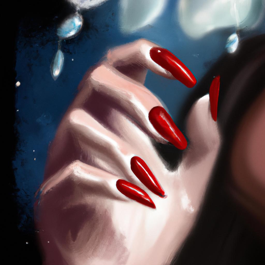Imagem de capa do post "Descubra o Significado de Sonhar com Unhas Vermelhas!" com um desenho digital