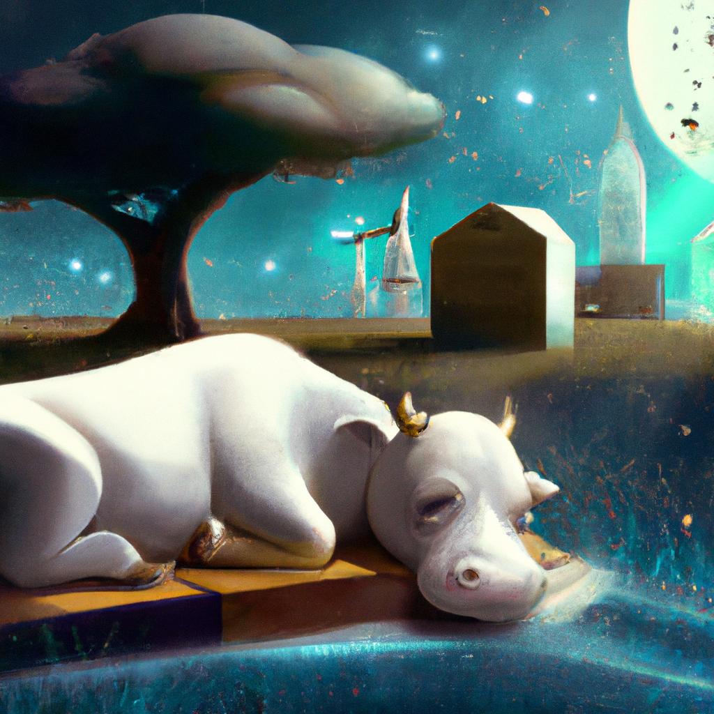 Imagem de capa do post "Descubra o Significado do Sonho com Vaca Branca!" com um desenho digital