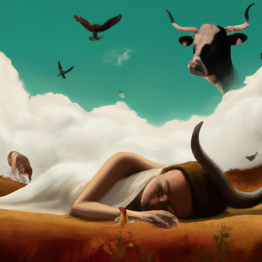 Imagem de capa do post "Descubra o que Significa Sonhar com Vaca Morta!" com um desenho digital