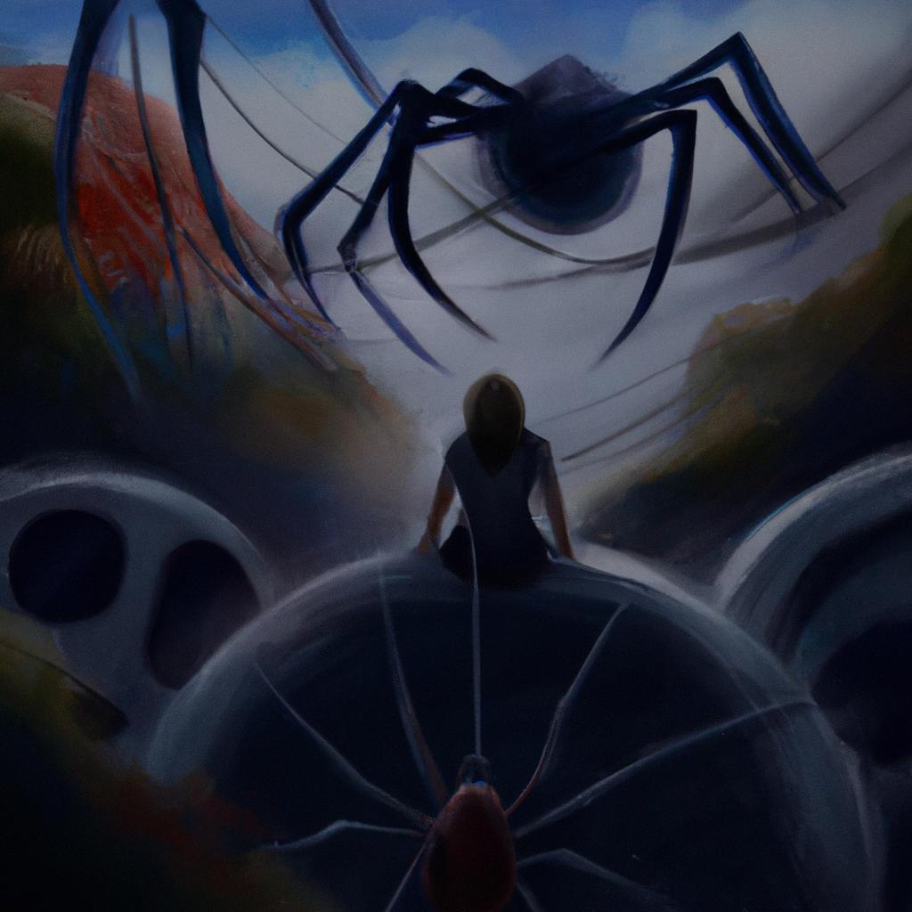 Imagem de capa do post "Sonhar Com Várias Aranhas: Entenda o Significado!" com um desenho digital