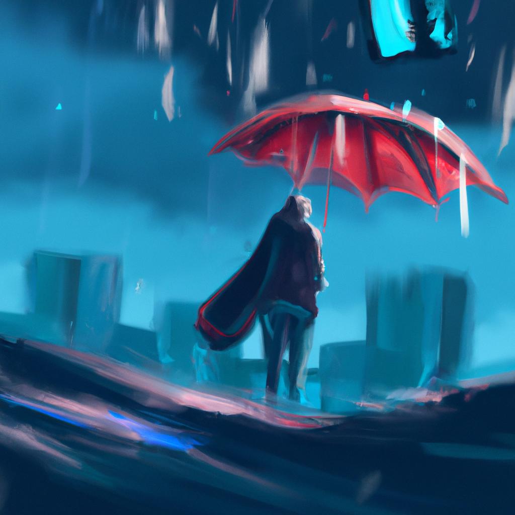 Imagem de capa do post "Sonhar com Vento Forte e Chuva: Descubra o Que Significa!" com um desenho digital