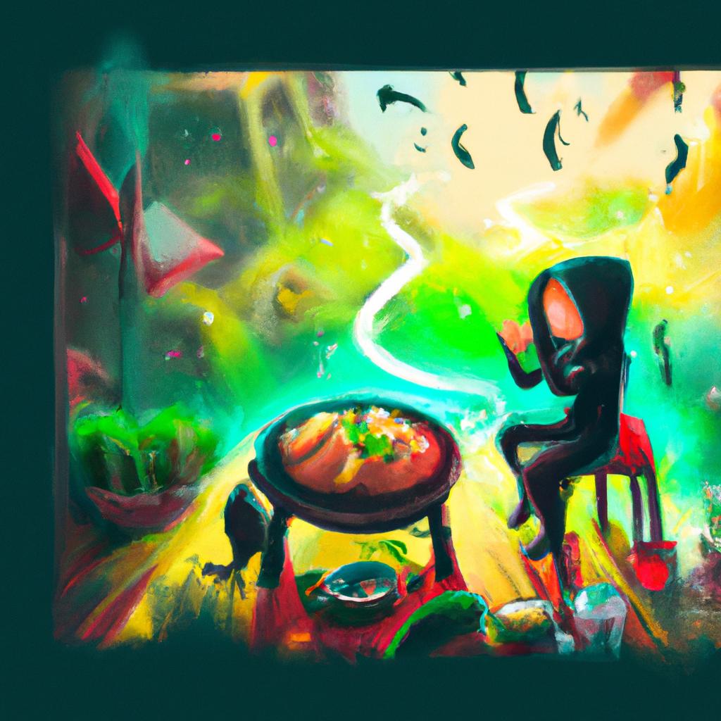 Imagem de capa do post "Sonhar com Jogo do Bicho e Fazer Comida: Descubra o Significado!" com um desenho digital