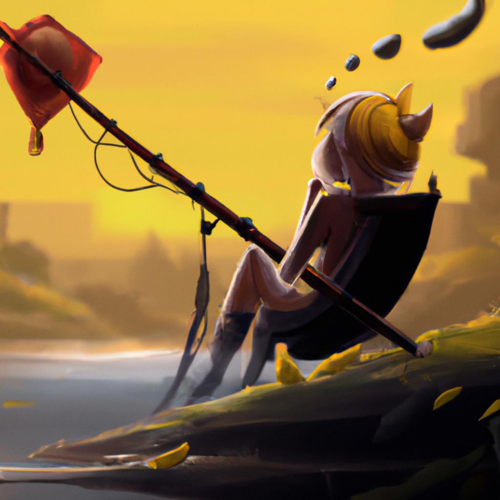 Imagem de capa do post "Sonhar Pescando com Vara: Desvende o Significado dos Seus Sonhos!" com um desenho digital