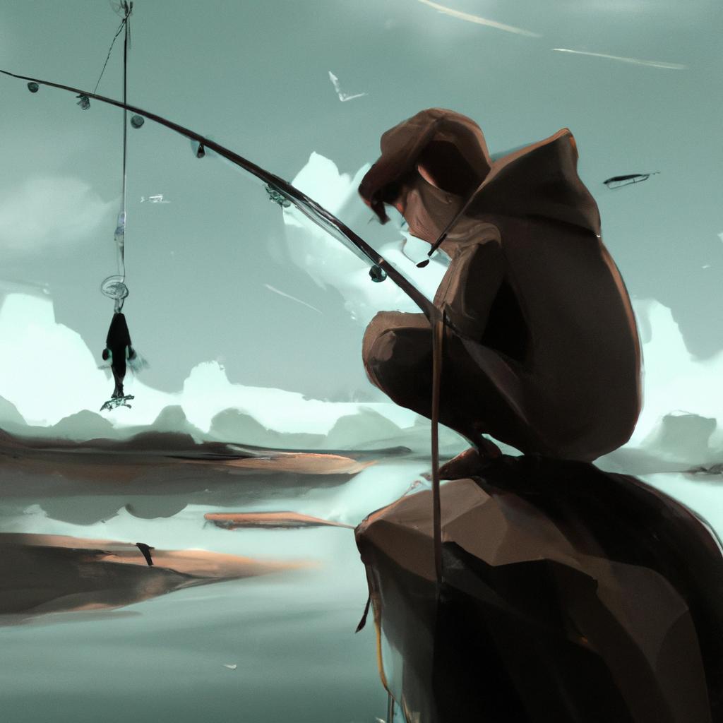 Imagem de capa do post "Descubra o Significado de Sonhar que Está Pescando com as Mãos!" com um desenho digital