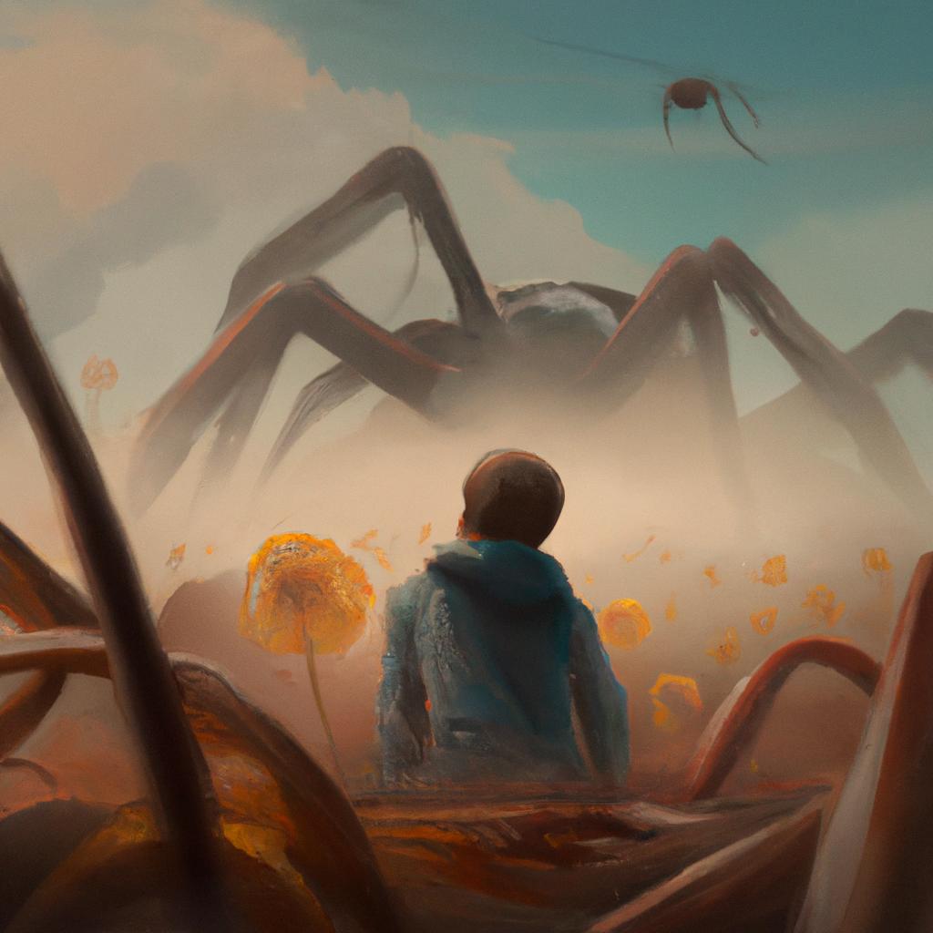 Imagem de capa do post "Descubra o Significado de Sonho com Aranha Grande!" com um desenho digital