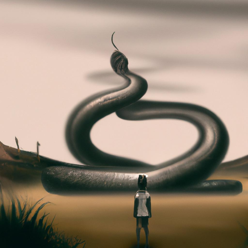 Imagem de capa do post "Descubra o Significado de Sonhos com Cobras Grandes!" com um desenho digital