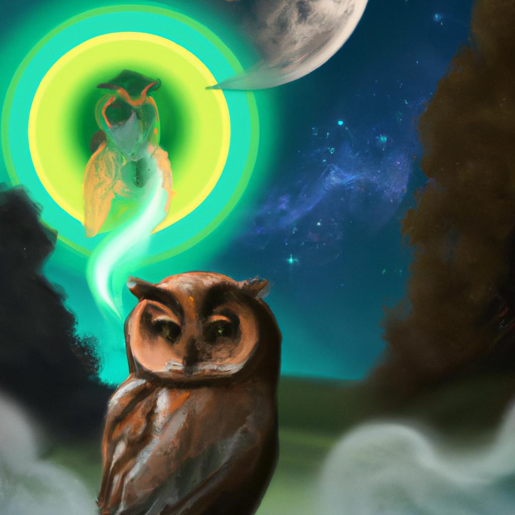 Imagem de capa do post "Descubra o Significado Espiritual do Sonho com Coruja!" com um desenho digital