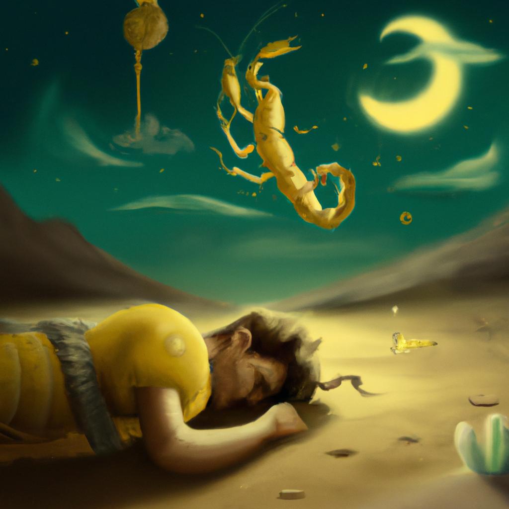 Imagem de capa do post "Descubra o Significado do Sonho com Escorpião Amarelo!" com um desenho digital