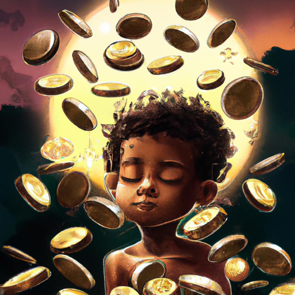 Imagem de capa do post "Descubra o que Significa Sonhar com Moedas!". com um desenho digital