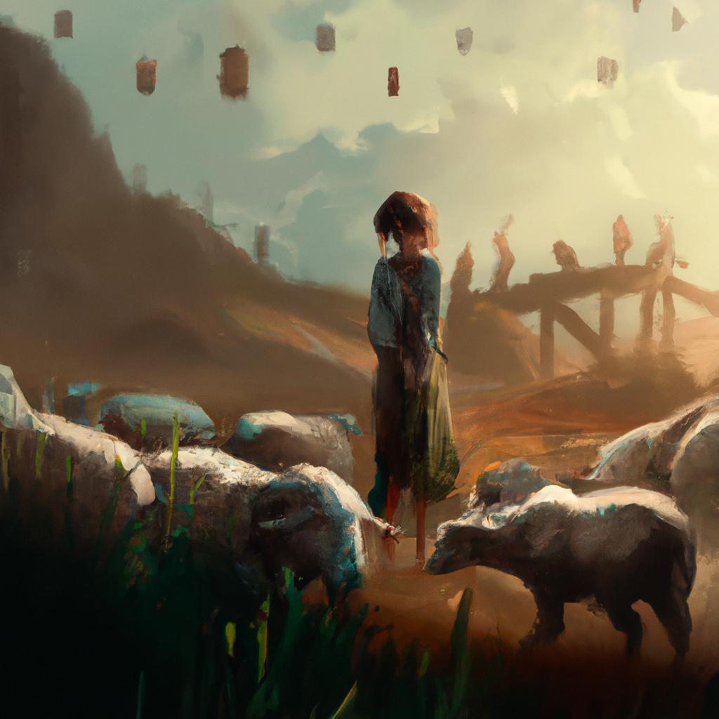 Imagem de capa do post "Descubra o Significado do Sonho com Ovelha!" com um desenho digital