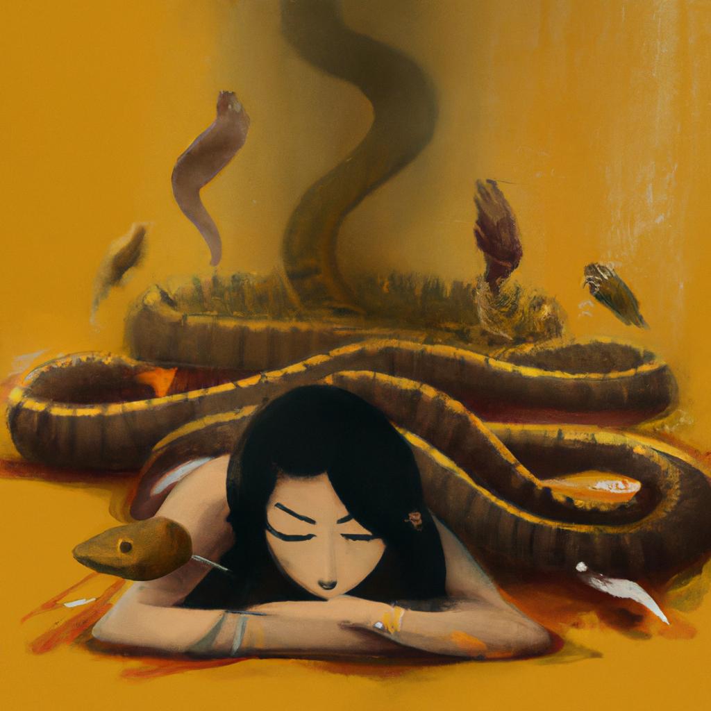 Imagem de capa do post "Sonho com Várias Cobras: Descubra o Significado!" com um desenho digital