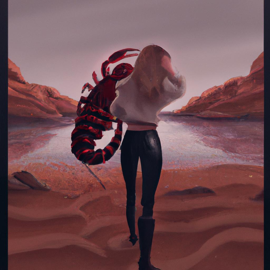 Imagem de capa do post "Descubra o Significado de Sonhos com Escorpião!" com um desenho digital