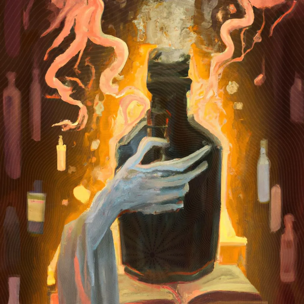 uma cena ilustrada de amnésia alcoólica espiritismo