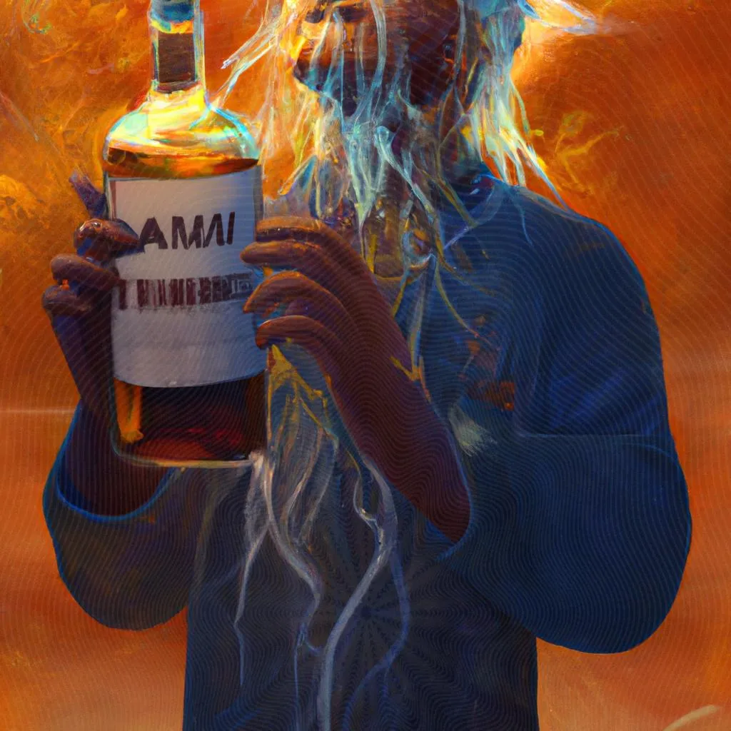 uma pintura a óleo sobre amnésia alcoólica espiritismo