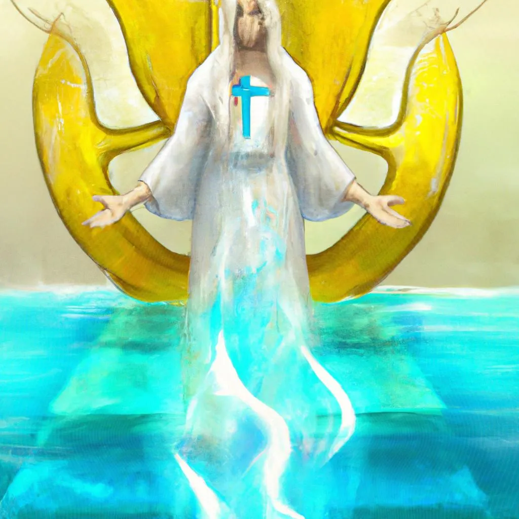 uma pintura a óleo sobre batismo com espirito santo
