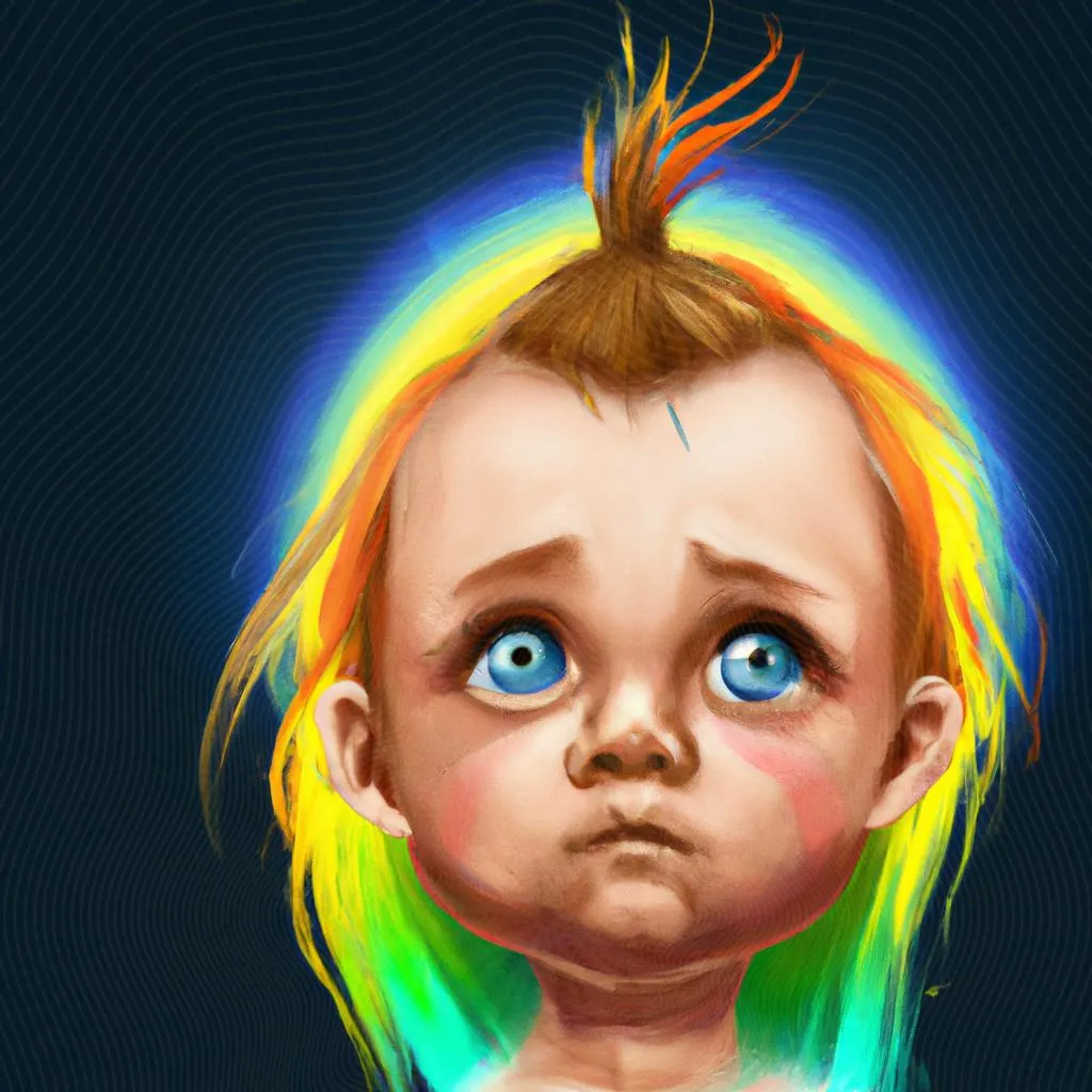 uma imagem estampada de bebe arco iris espiritismo