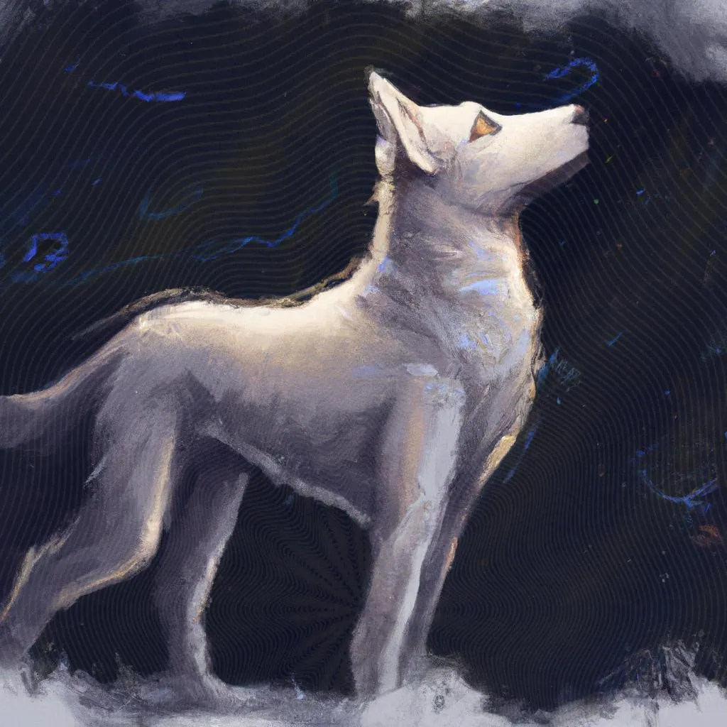 uma representação gráfica de cachorro uivando o que significa espiritismo