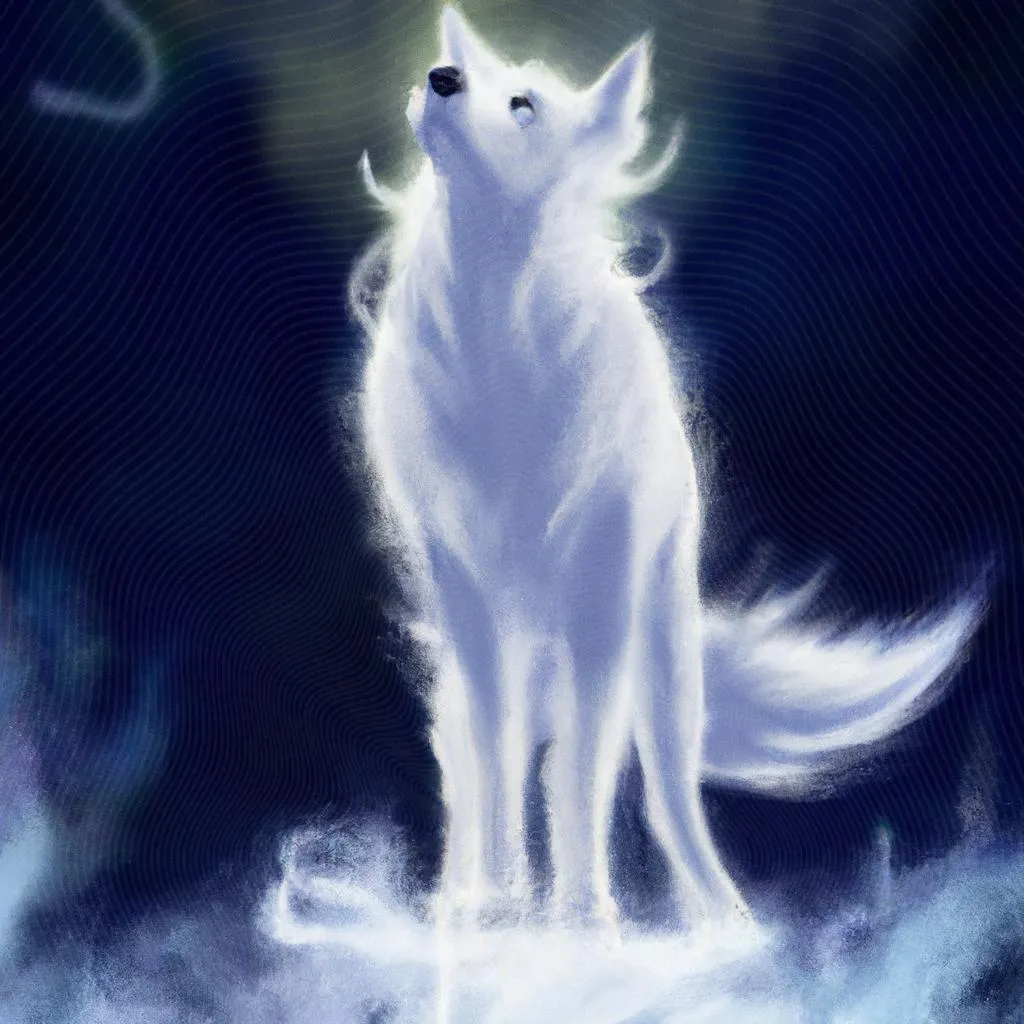 uma ilustração gráfica de cachorro uivando o que significa espiritismo