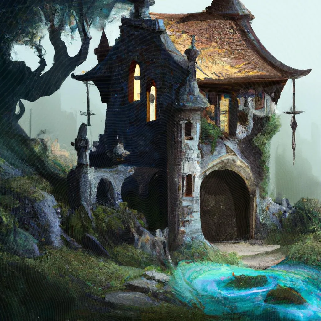 uma aquarela sobre casa dos espiritas