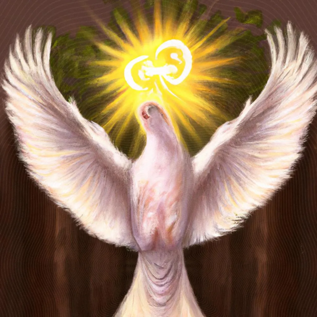 uma obra de arte ilustrativa de divino espirito santo em madeira