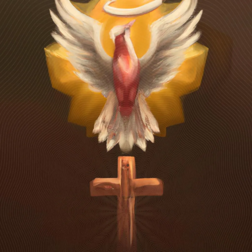 uma imagem em 3D de divino espirito santo em madeira