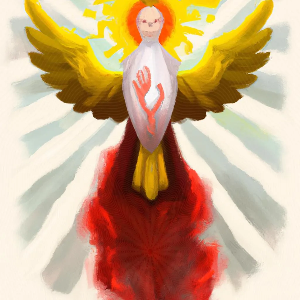 uma pintura figurativa de divino espirito santo em madeira