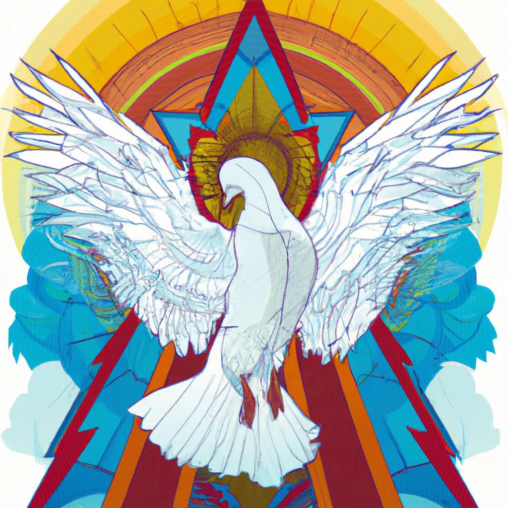 um contorno artístico de divino espirito santo vetor